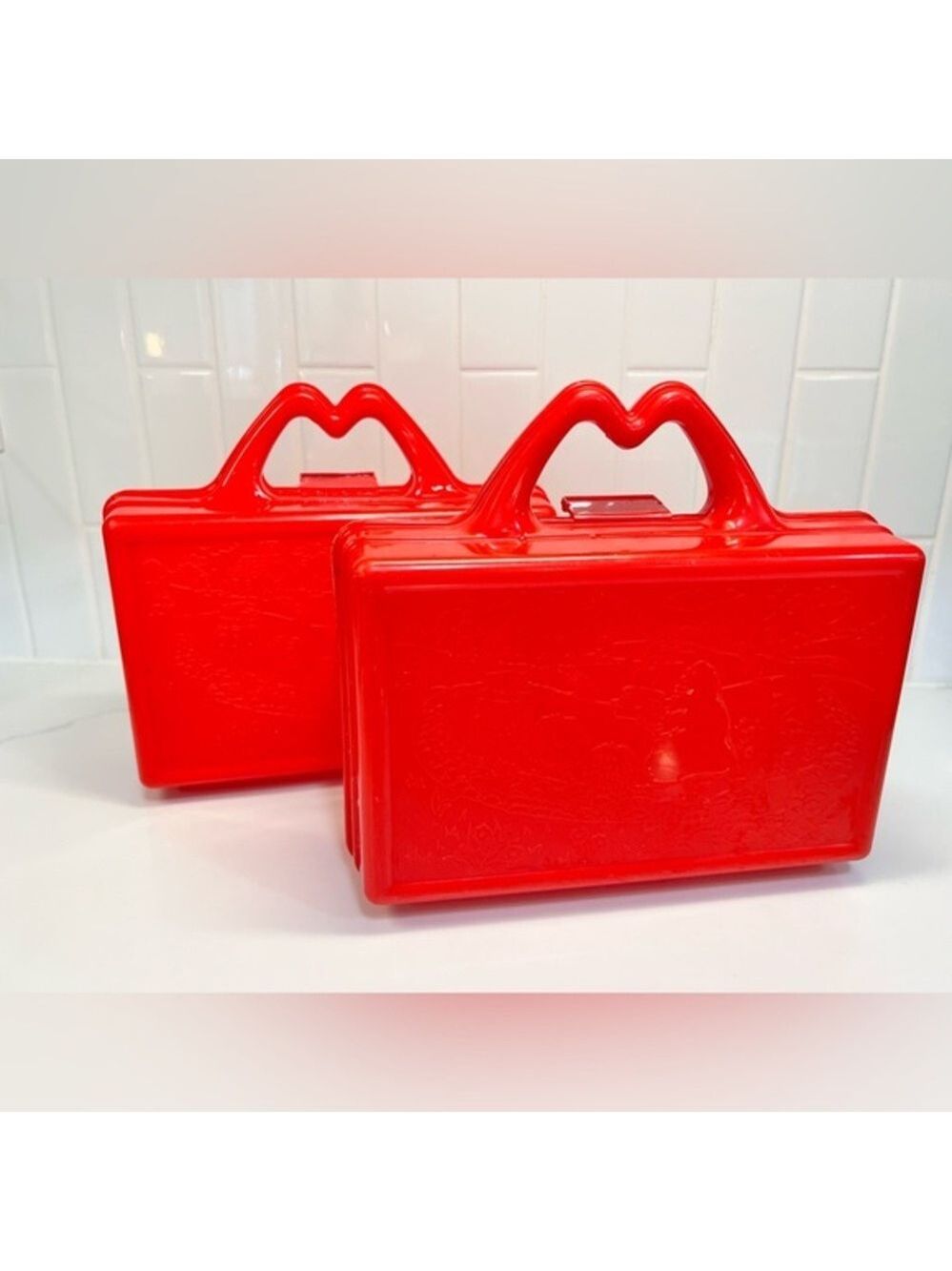 Vintage McDonalds Plastic Happy Meals Boxes Box Lot of 2 Pencil Case